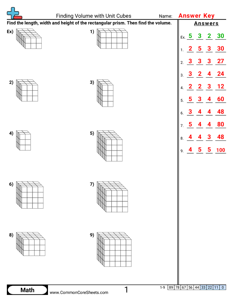Volume Worksheets - finding-volume-with-unit-cubes worksheet