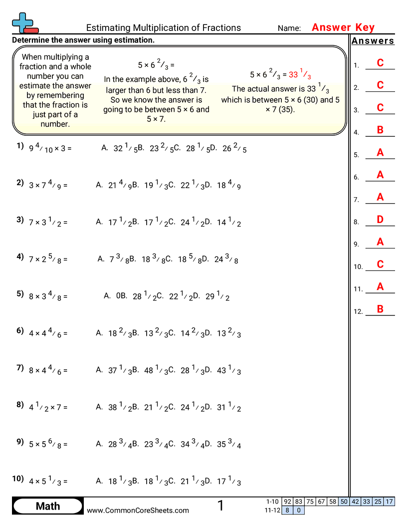 Fraction Worksheets - estimating-multiplication-of-fractions worksheet