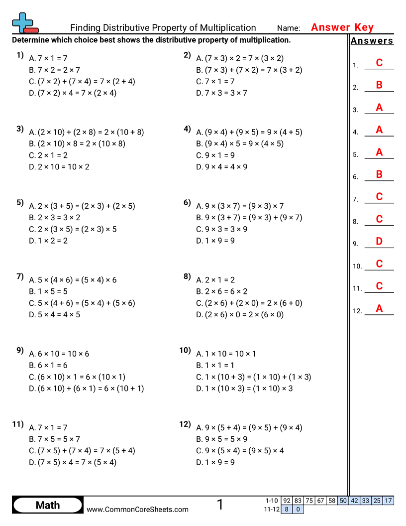 Properties Worksheets - distributive-property worksheet