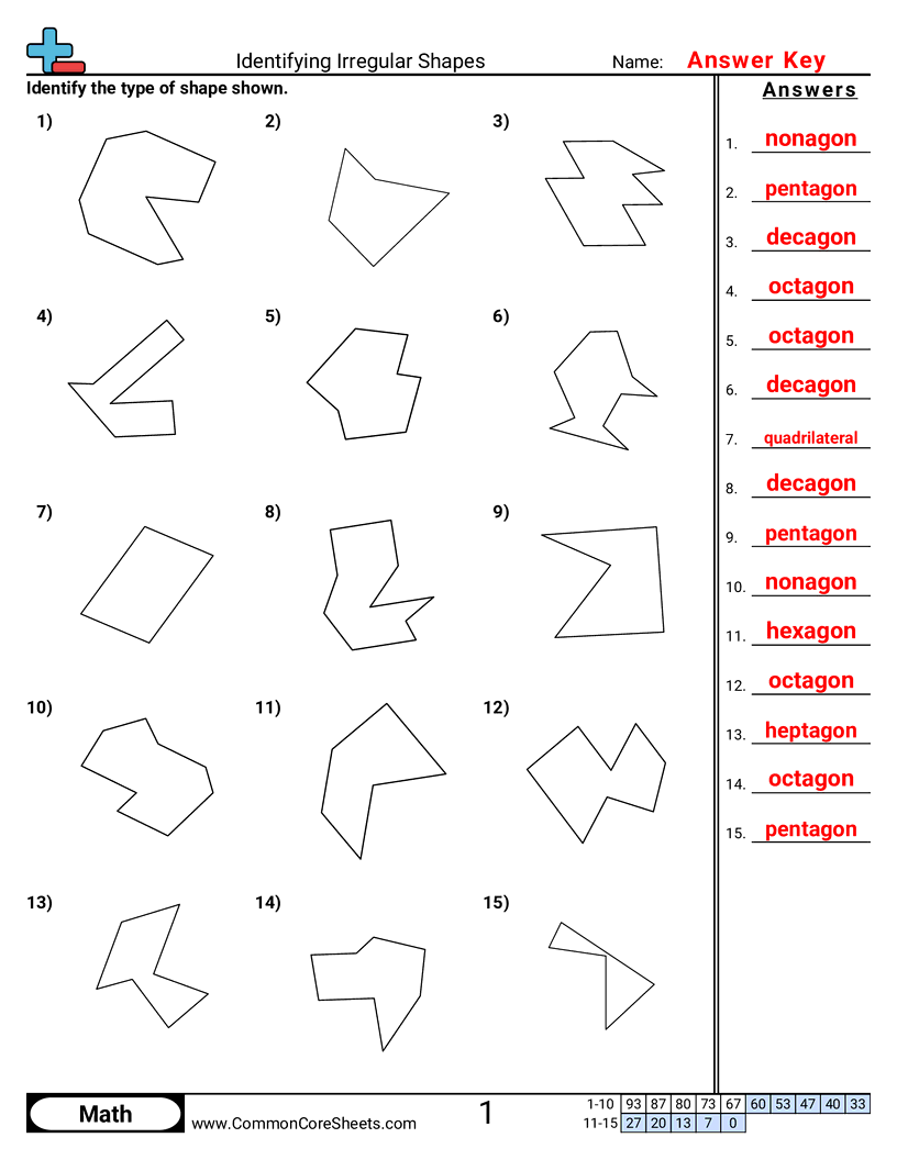Shapes Worksheets - irregular-shapes-4-5-6-7-8-9-10-sides worksheet