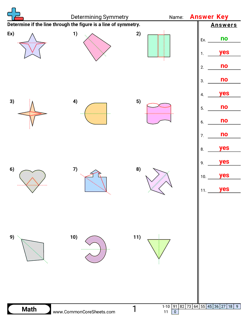 Shapes Worksheets - determining-symmetry worksheet