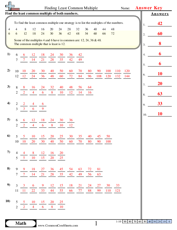  - finding-lcm worksheet