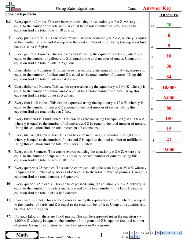  - using-ratio-equations worksheet